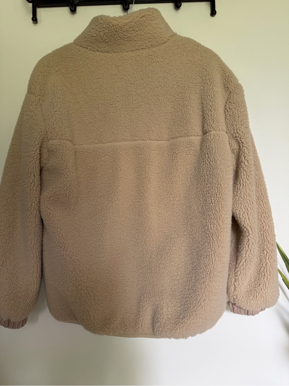 Love Tree Beige Teddy Sherpa Jacket with Corduroy Trim - Picture 5 of 10